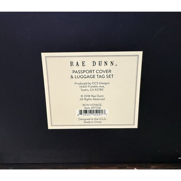 RAE DUNN Passport Cover & Luggage Tag Set NEW - Picture 2 of 2